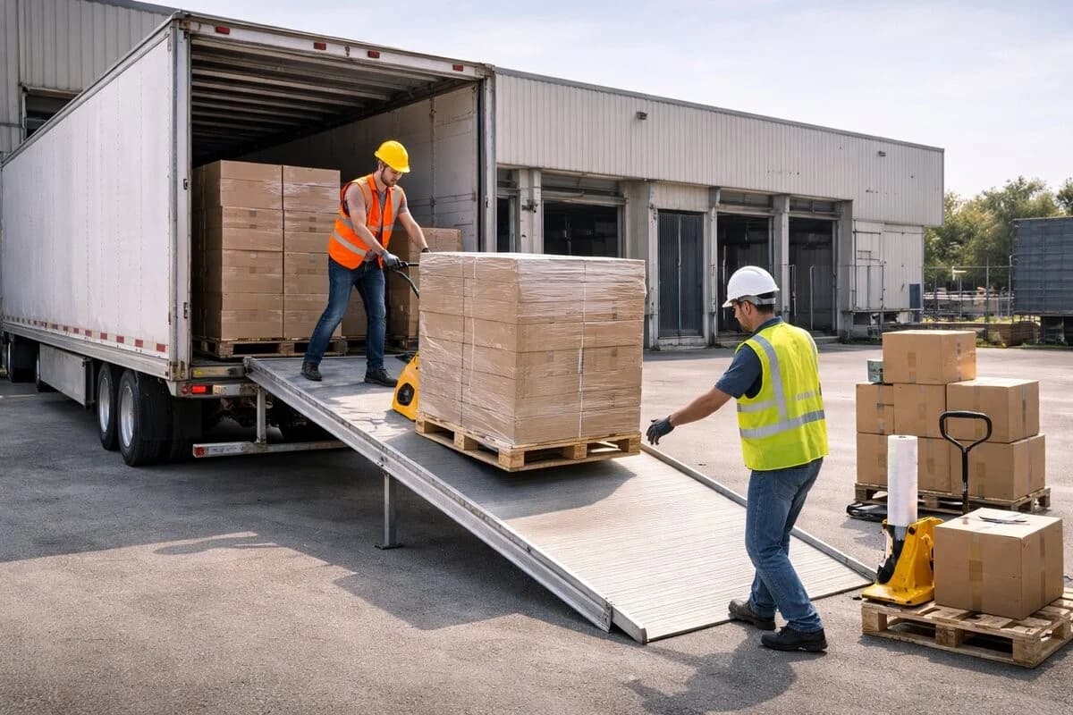 Trailer unloading at a dock